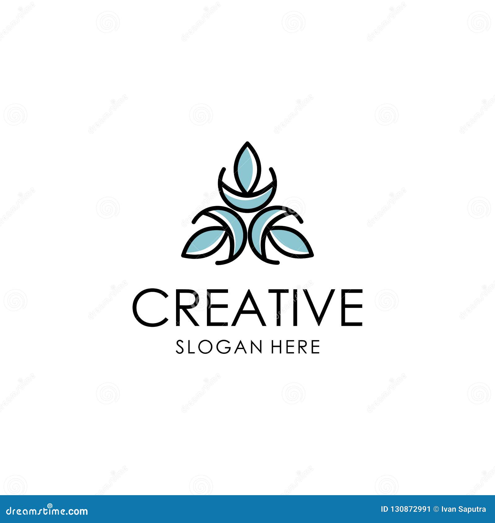 Abstract Flower Logo Design Inspiration Stock Vector