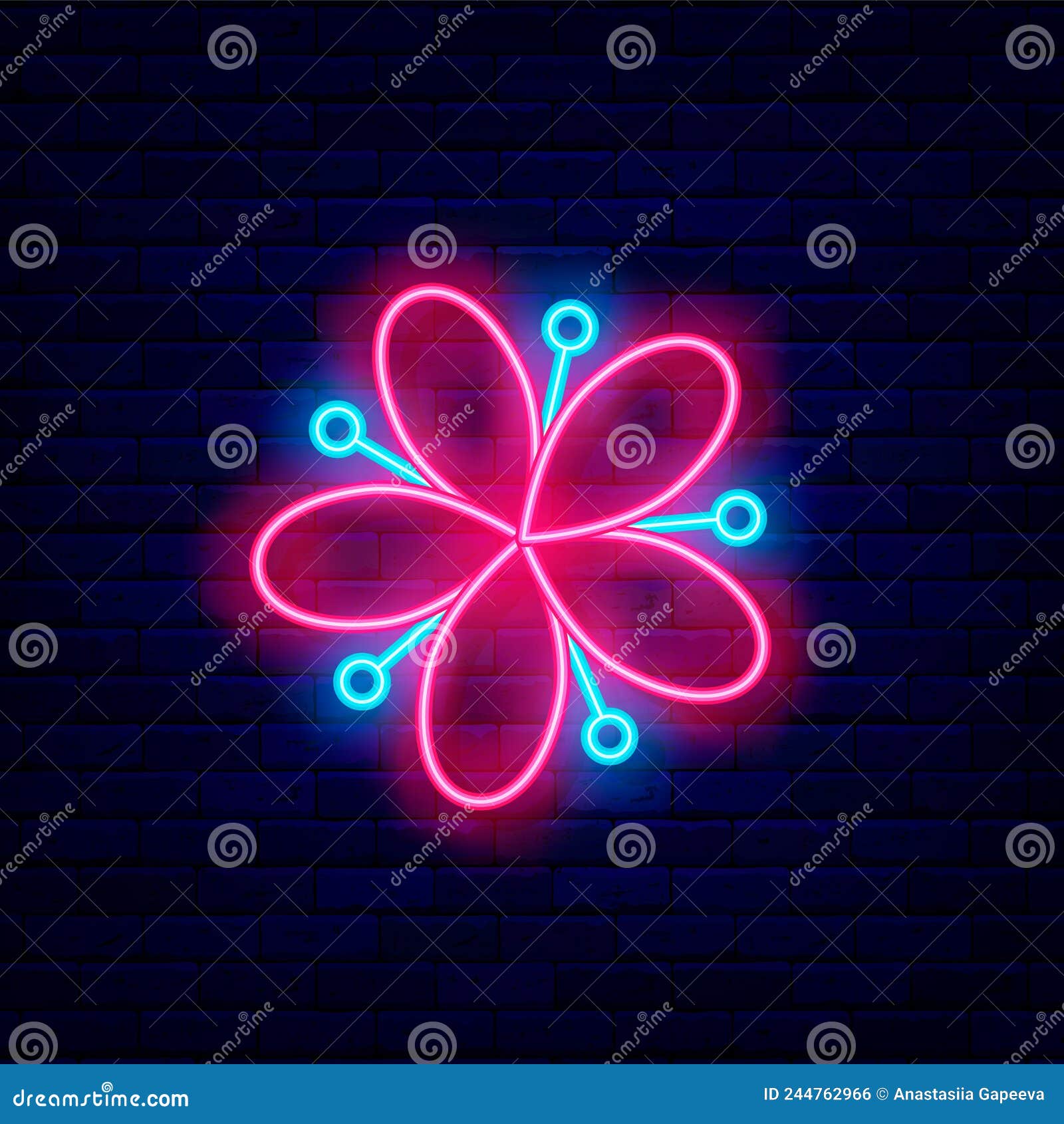 Abstract Flower Neon Icon. Bloomig Glowing Design. Spa, Beauty Salon ...