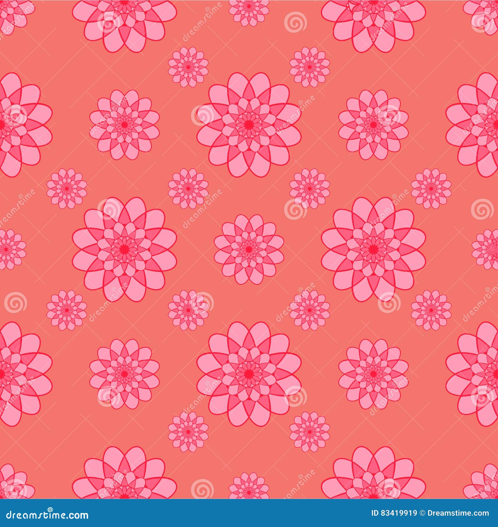 Abstract Flowers on Pink Background Stock Vector Illustration of