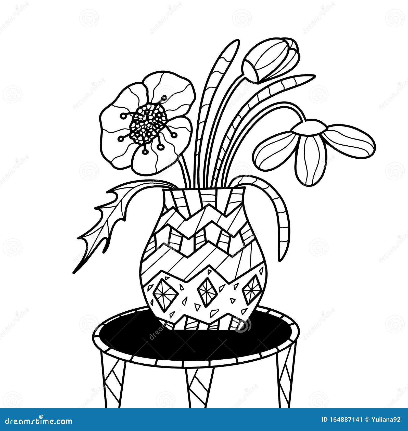 flower vase pictures to color