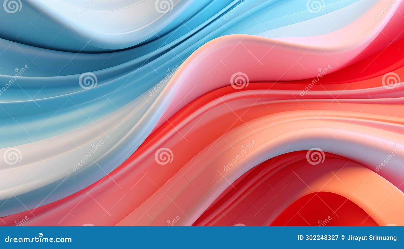 Abstract Fluid 3d Curved Wave in Pastel. Design Element for Banners
