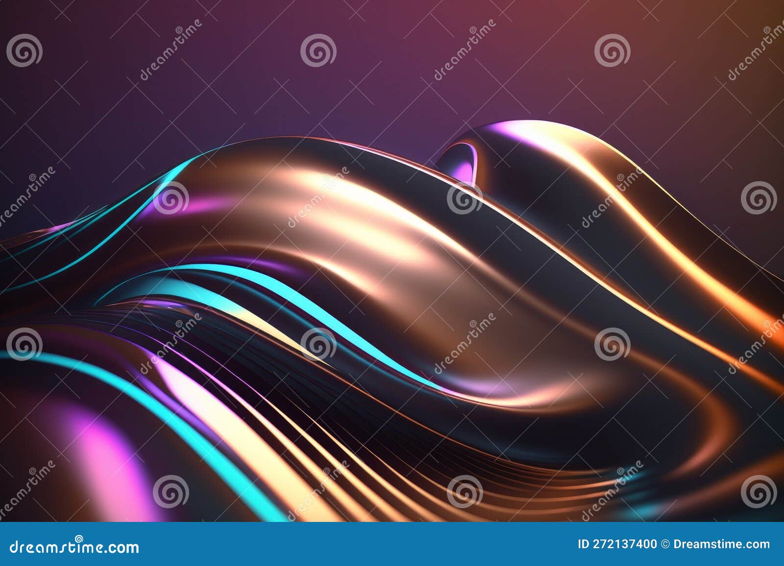 abstract fluid 3d render holographic wave. bistre gradient  for banners, backgrounds, wallpapers. generative ai