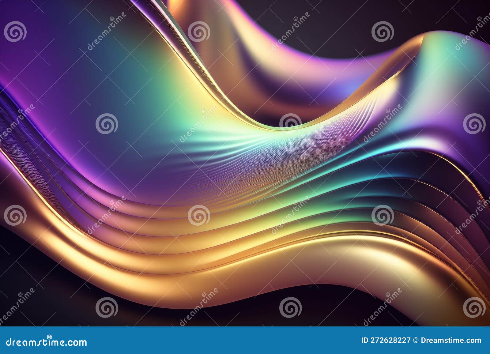 abstract fluid 3d render holographic wave. maize gradient  for banners, backgrounds, wallpapers. generative ai