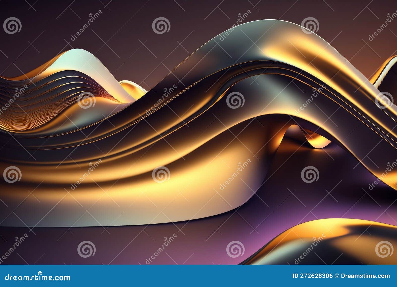 abstract fluid 3d render holographic wave. mustard gradient  for banners, backgrounds, wallpapers. generative ai