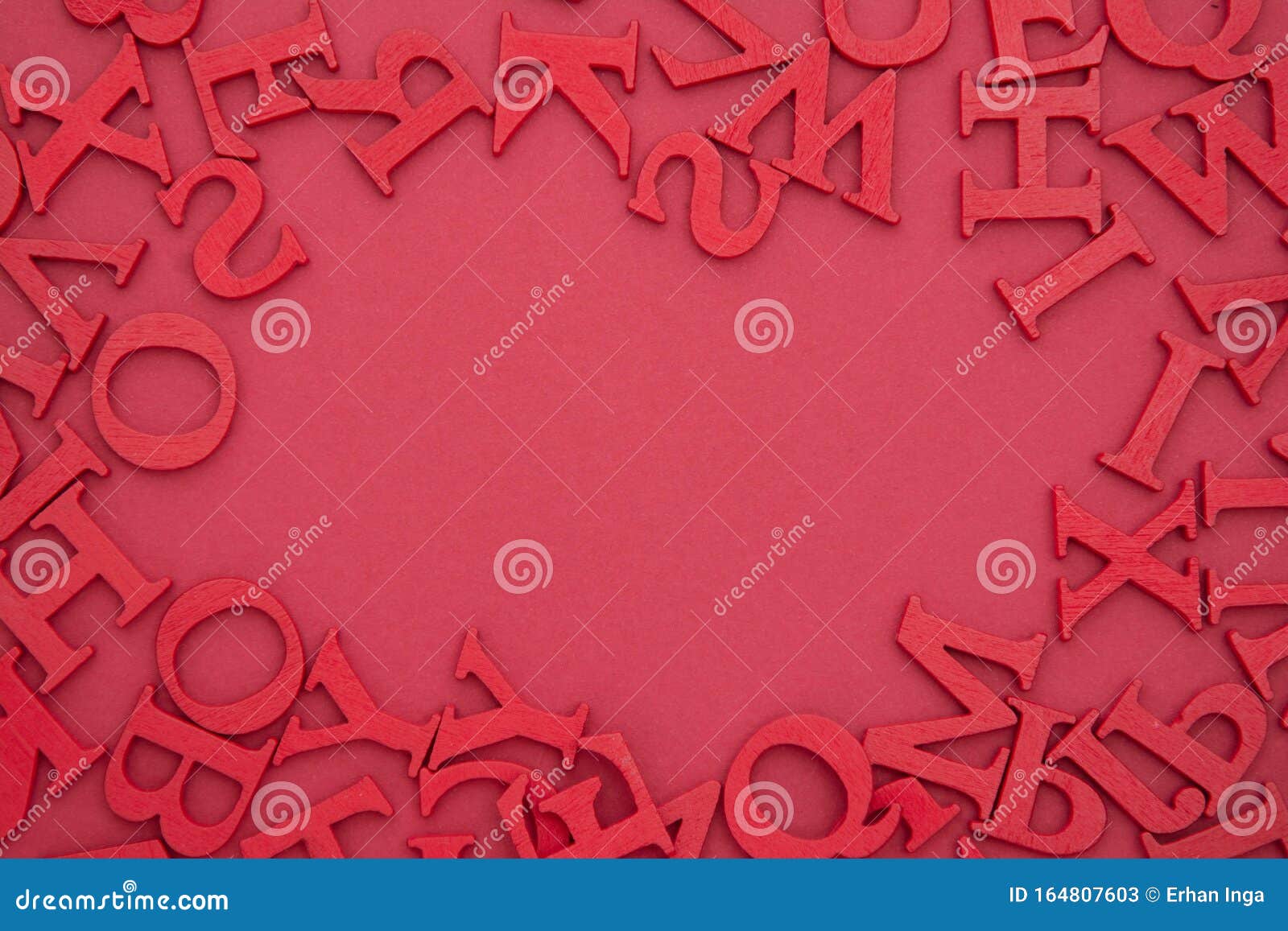 Abstract Frame, Border with Red Letters on Red Background. School