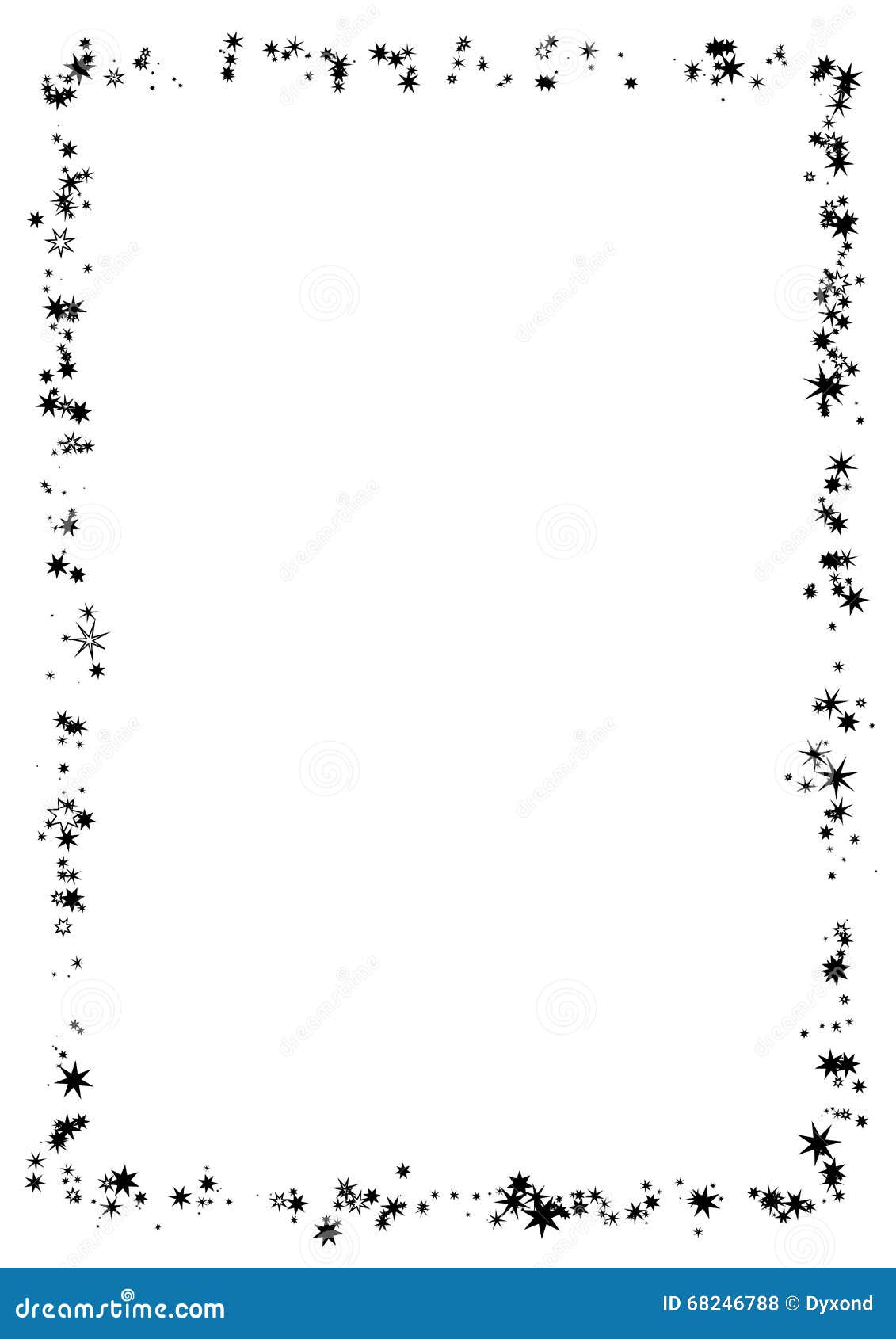 Abstract Frame Made of Black Stars Isolated on White Background. A4 Paper  Size. Vector Black and White Illustration. Stock Vector - Illustration of  background, geometric: 68246788
