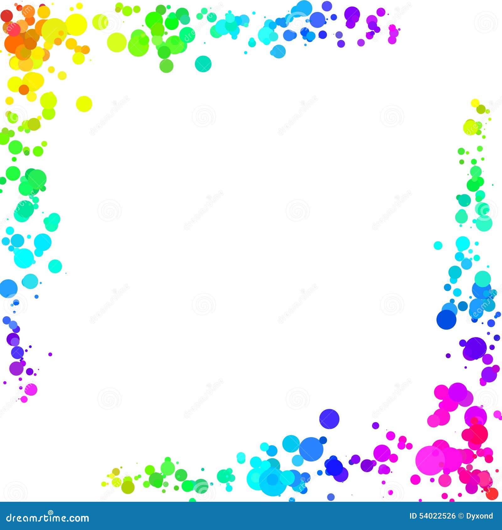 Abstract Frame Made Of Colorful Circles On White Background. Stock
