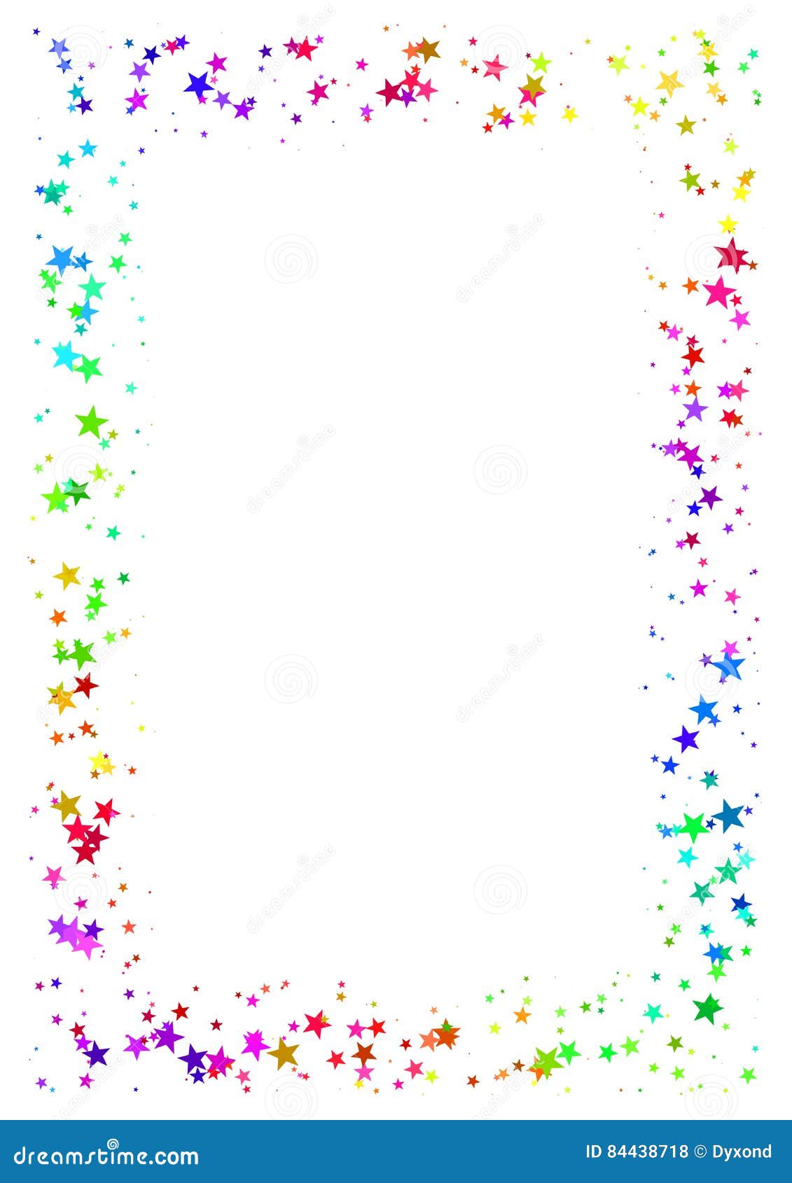 Abstract Frame Made of Colorful Stars on White Background. A4 Paper with  Rainbow Colored Starry Border. Multicolor Illustration. Stock Illustration  - Illustration of decorative, ornate: 84438718