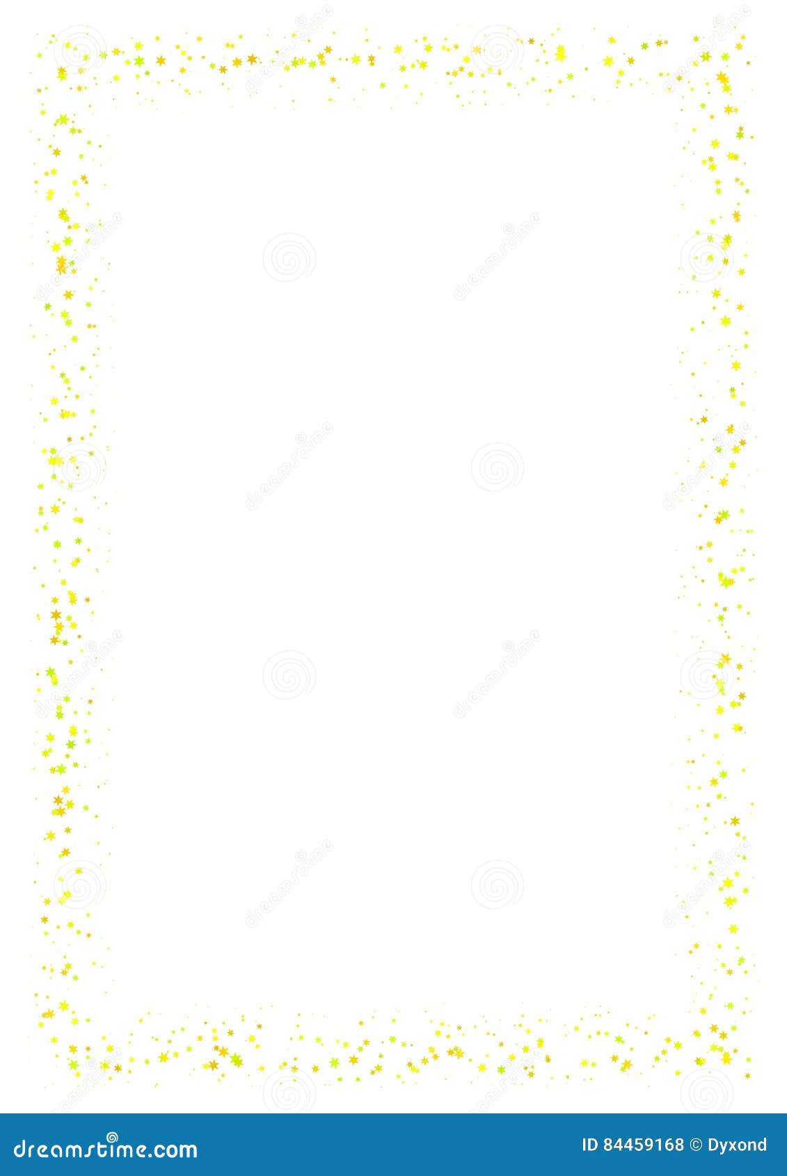 Abstract Frame Made of Small Yellow Stars on White Background. A4 Paper Size  with Light Glittering Starry Border. Stock Illustration - Illustration of  greeting, graphic: 84459168