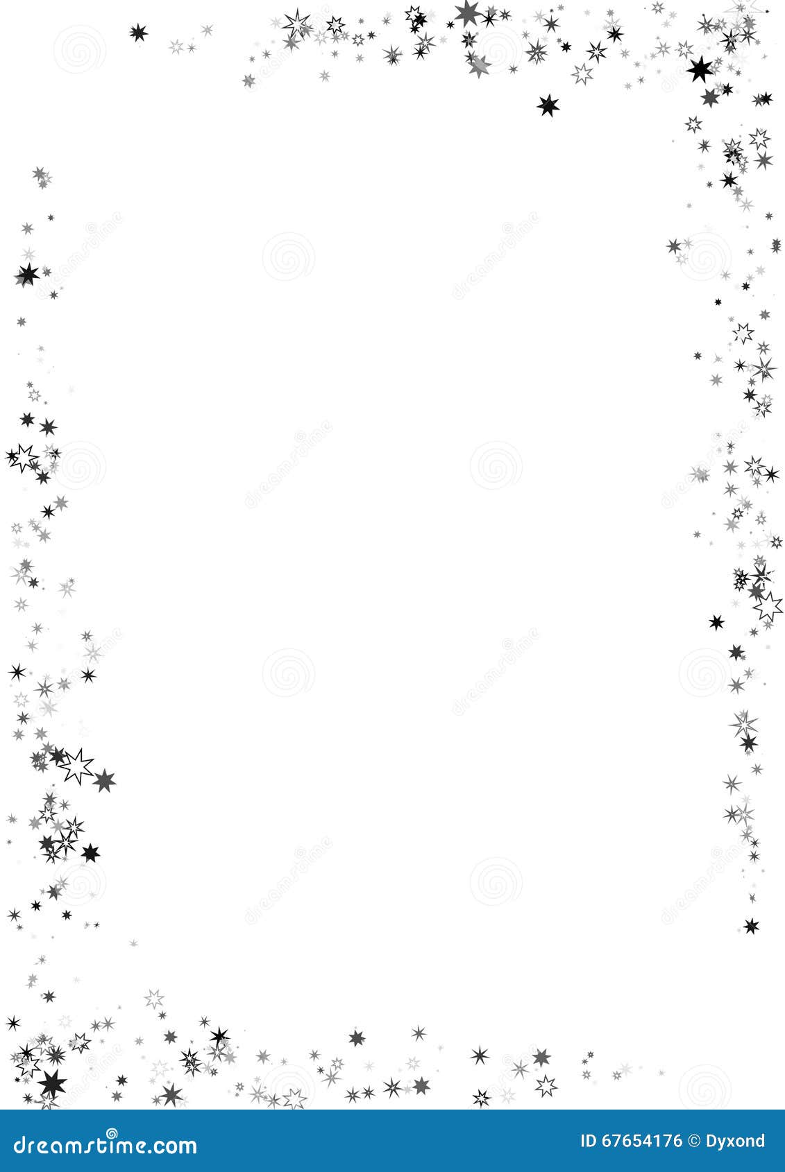 Abstract Frame Made of Stars on White Background. A4 Paper Size. Vector  Black and White Illustration. Stock Vector - Illustration of marriage,  contrast: 67654176