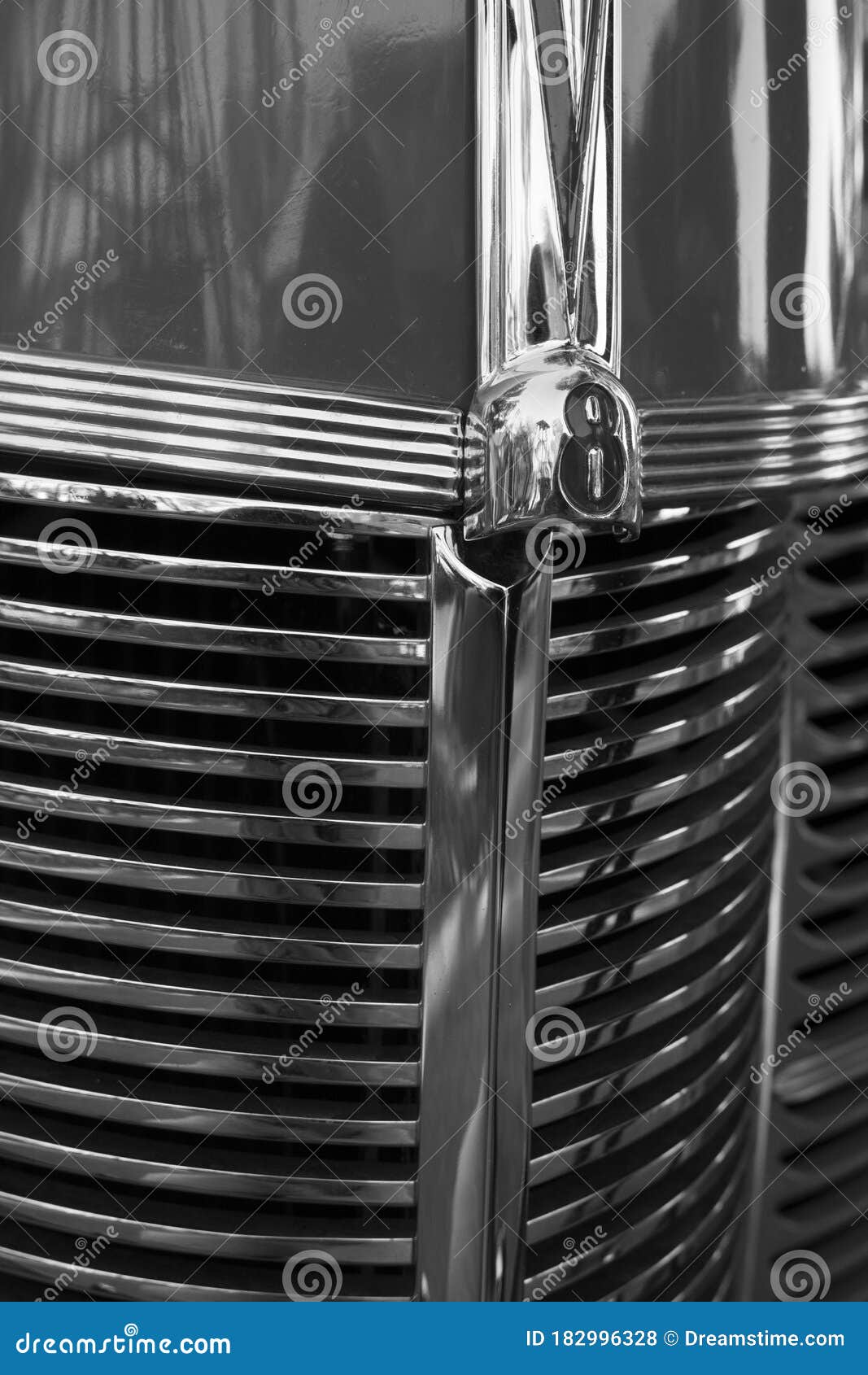 1940`s Classic Chrome Car Grill Stock Photo Image of grill, shiny