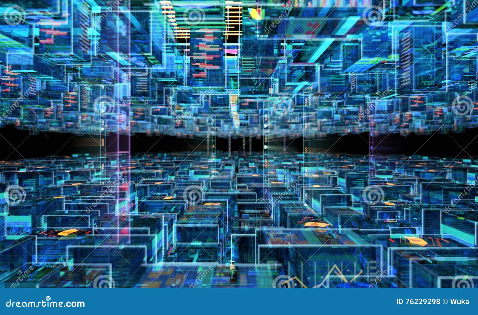 Data weights. Футуристичная электроника. Digital Forensics illustration.