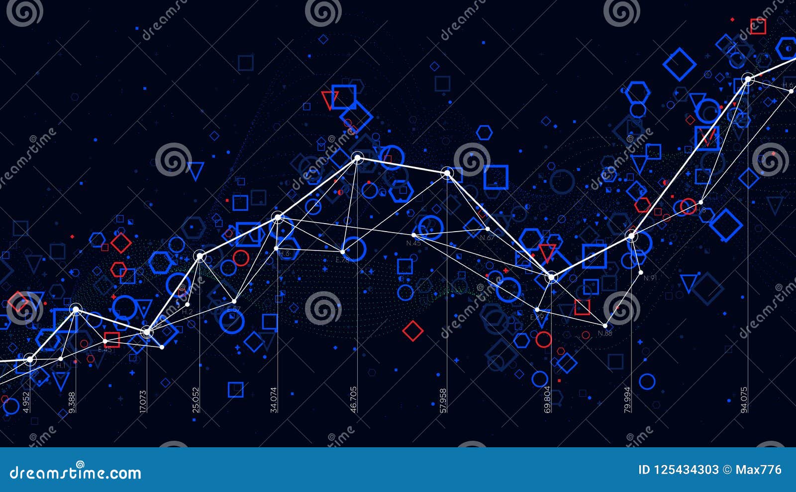 abstract futuristic infographic, business statistics big data graph visualization