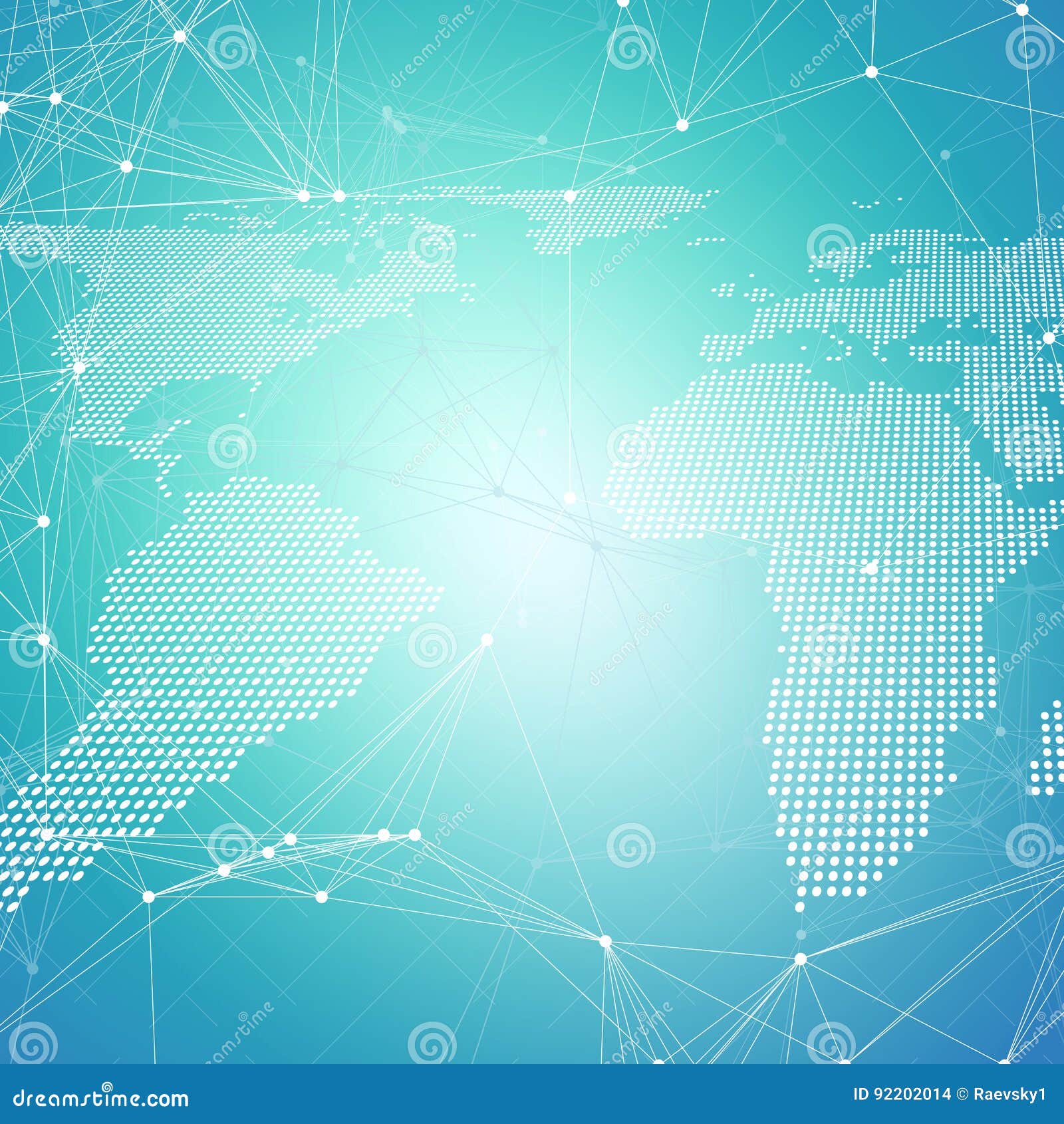 abstract futuristic network s. high tech background, connecting lines and dots, polygonal linear texture. world map