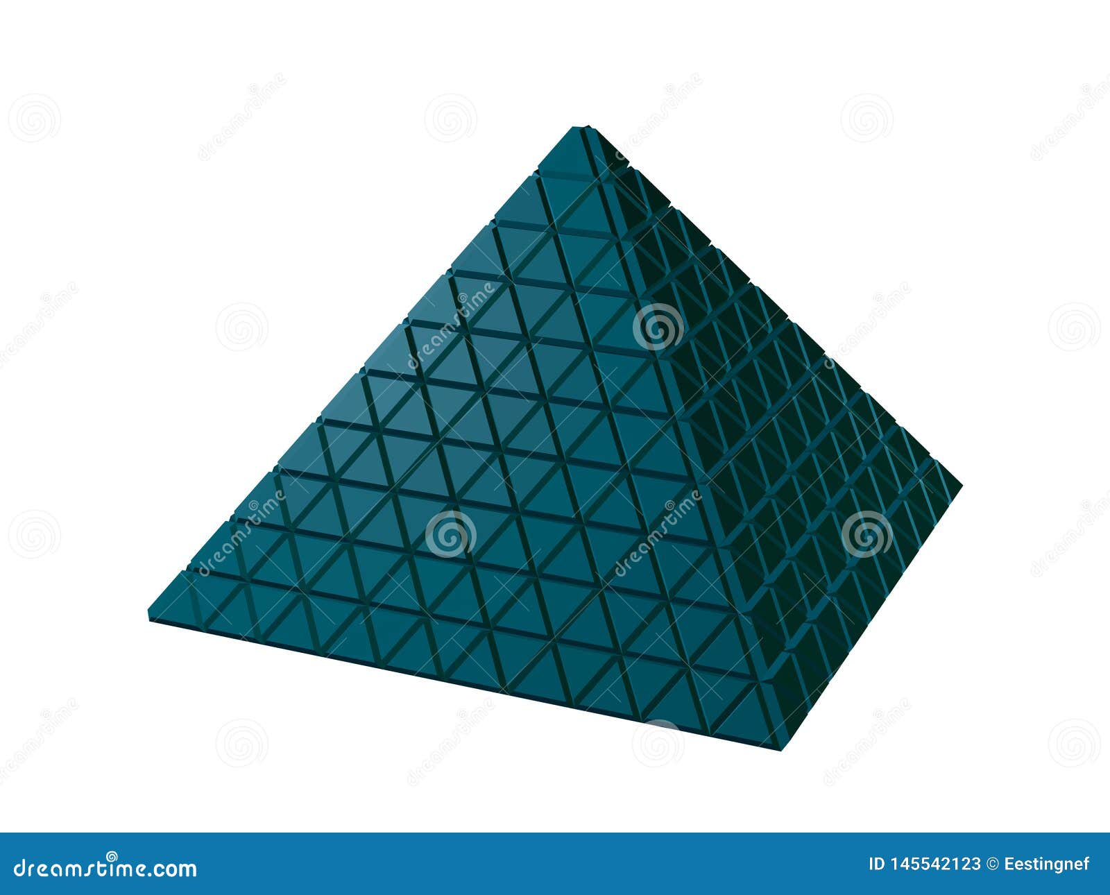 Abstract Futuristic Pyramid. Isolated on White. 3d Vector Illustration ...