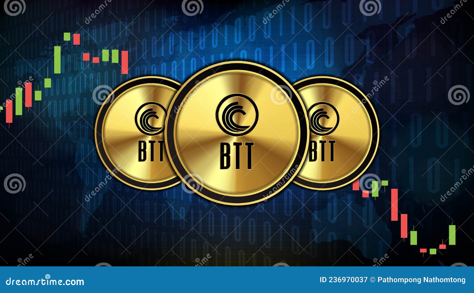 futuristic technology background of bittorrent btt price graph chart coin digital cryptocurrency