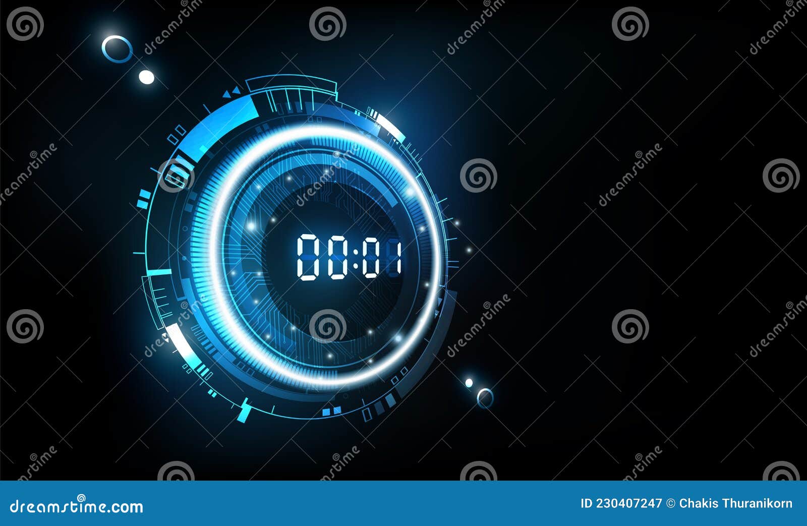 Abstract Futuristic Technology Background with Digital Number Timer in ...