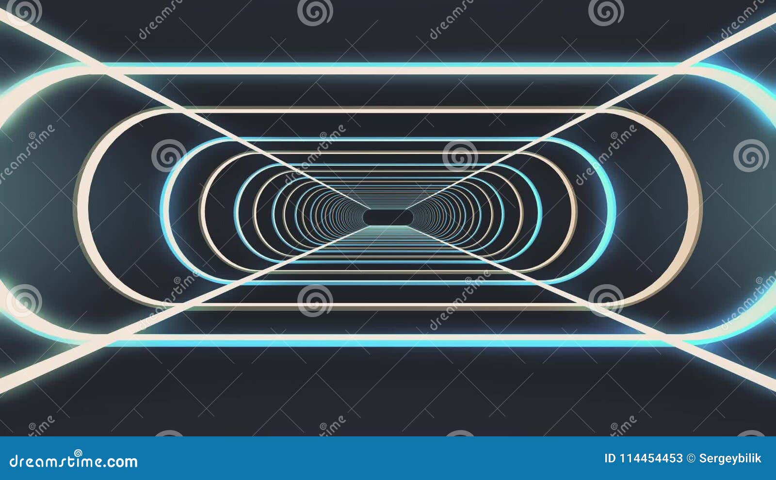 In Out Flight Through Neon Rib Lights Abstract Cyber Tunnel Motion Graphics Animation Background New Quality Retro Illuminated Tech