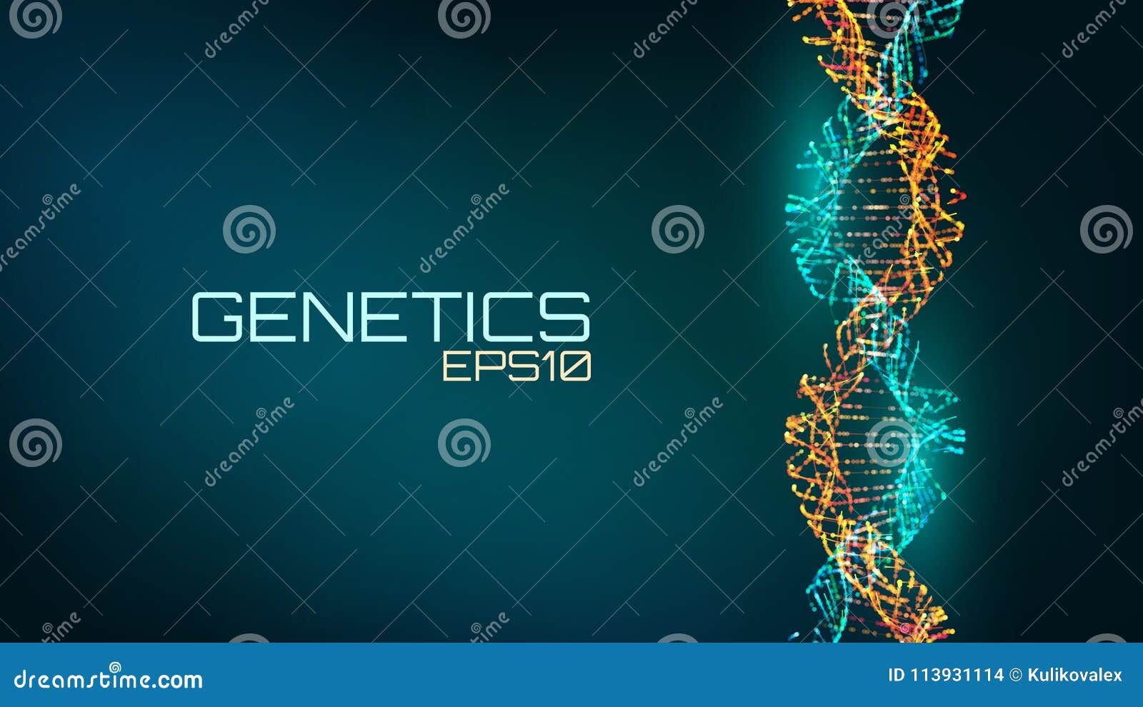 abstract fututristic dna helix structure. genetics biology science background. future medical technology.