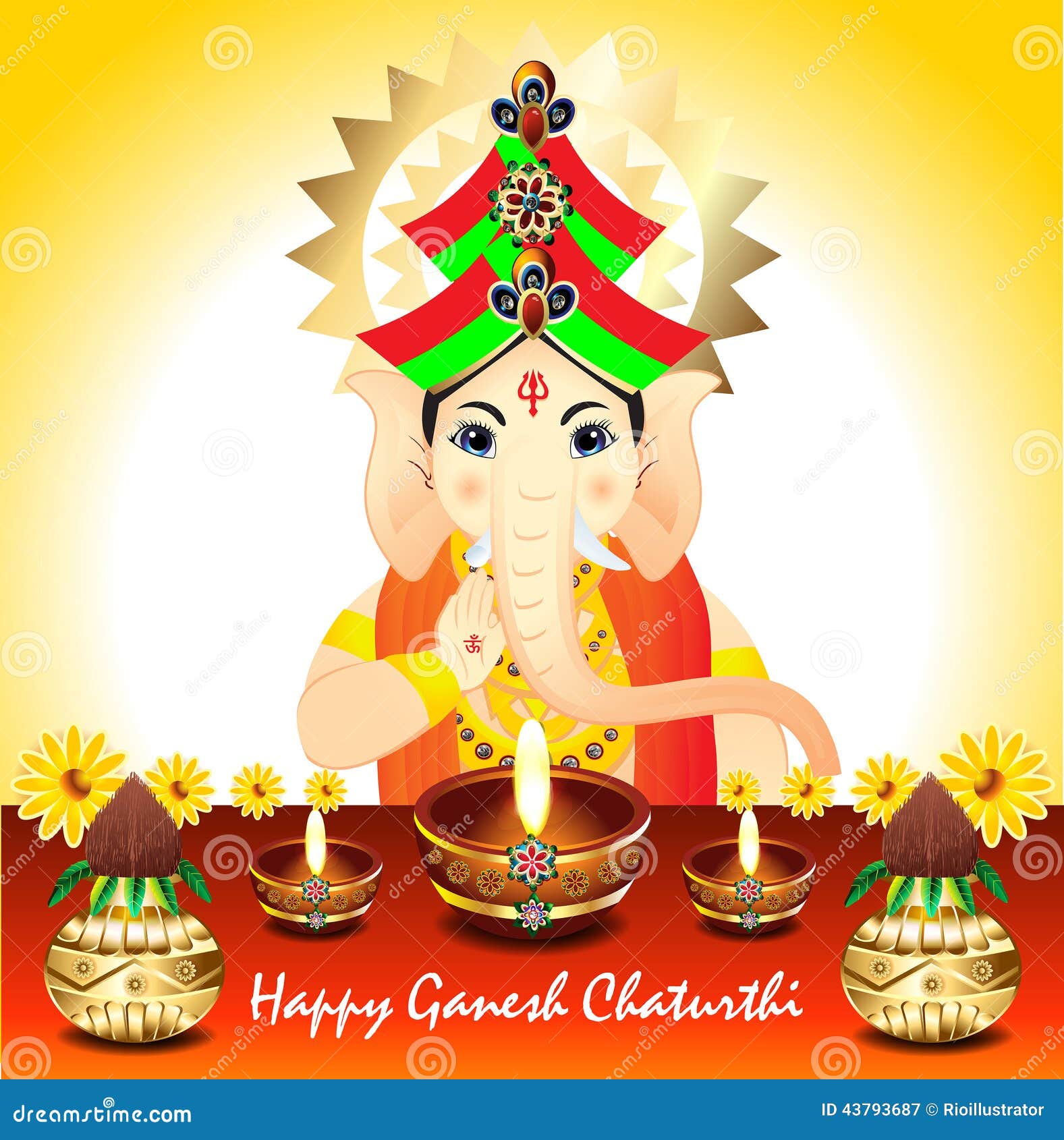 Abstract Ganesh Chaturthi Background vector illustration