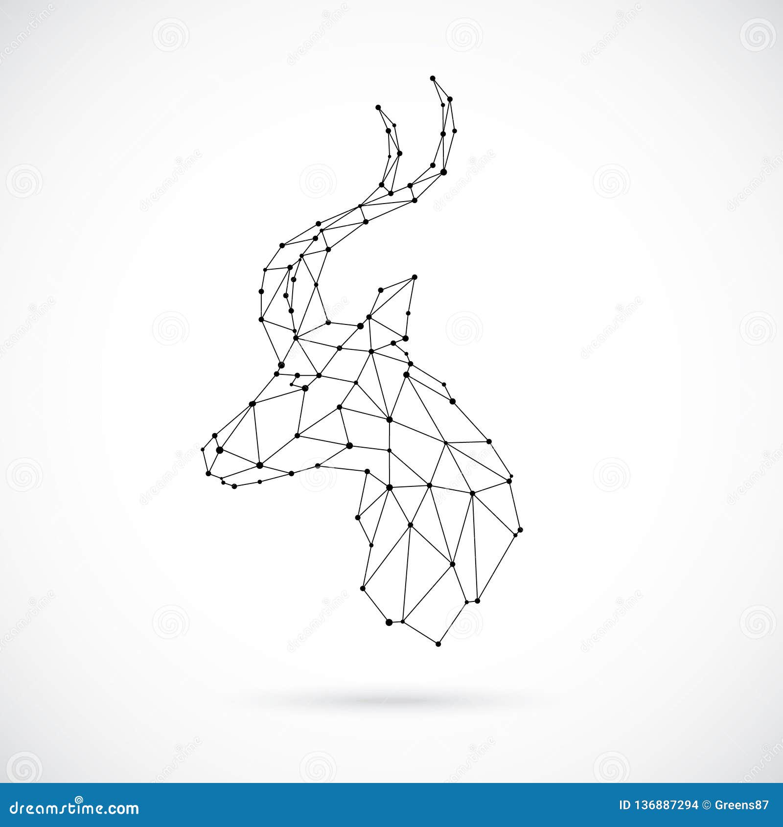 Abstract Geometric Antelope Head In Polygonal Style Stock Vector