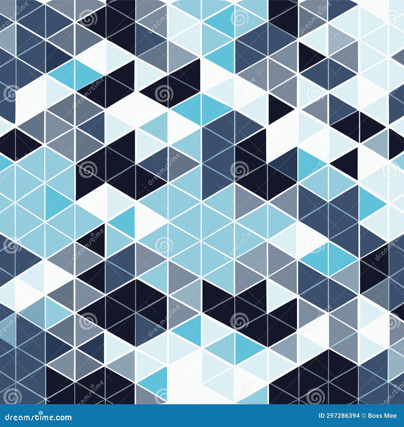 Abstract Geometric Background with Blue Triangles. Vector Illustration