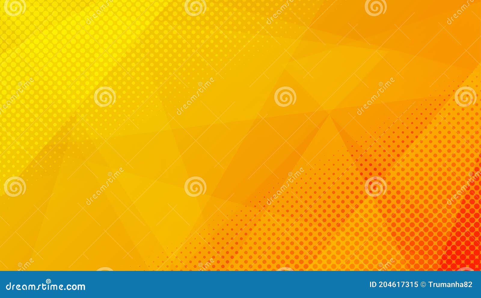 abstract  orange and yellow gradient background with polygons and halftone dots pattern