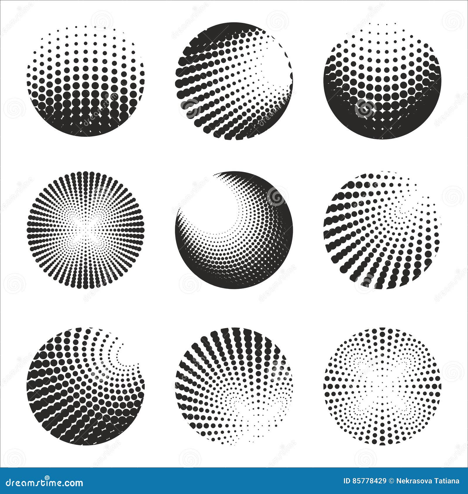 Abstract Geometric Black And White Graphic Design Print Halftone Stock