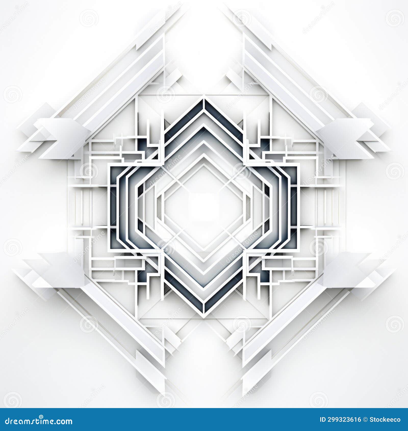 abstract geometric 3d background with neoclassical symmetry