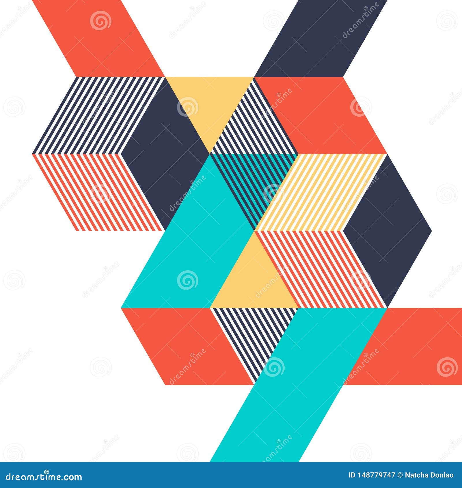 abstract geometric isometric  layout  template background modern art style
