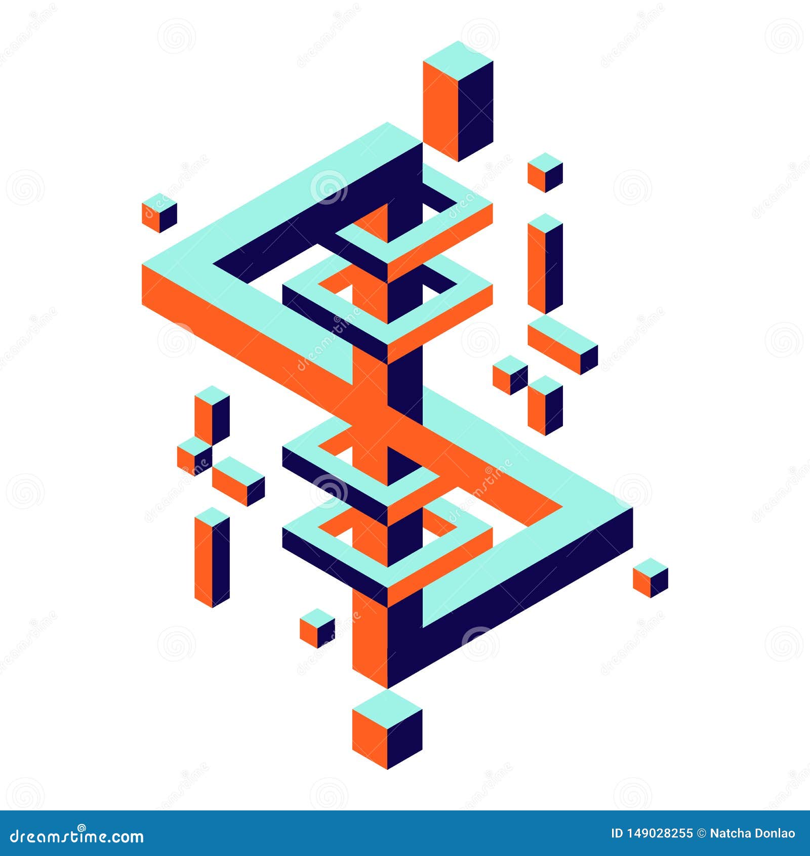 Abstract Geometric Isometric Shape Layout Design Template Background Modern Art Style Stock Illustration Illustration Of Flyer Book