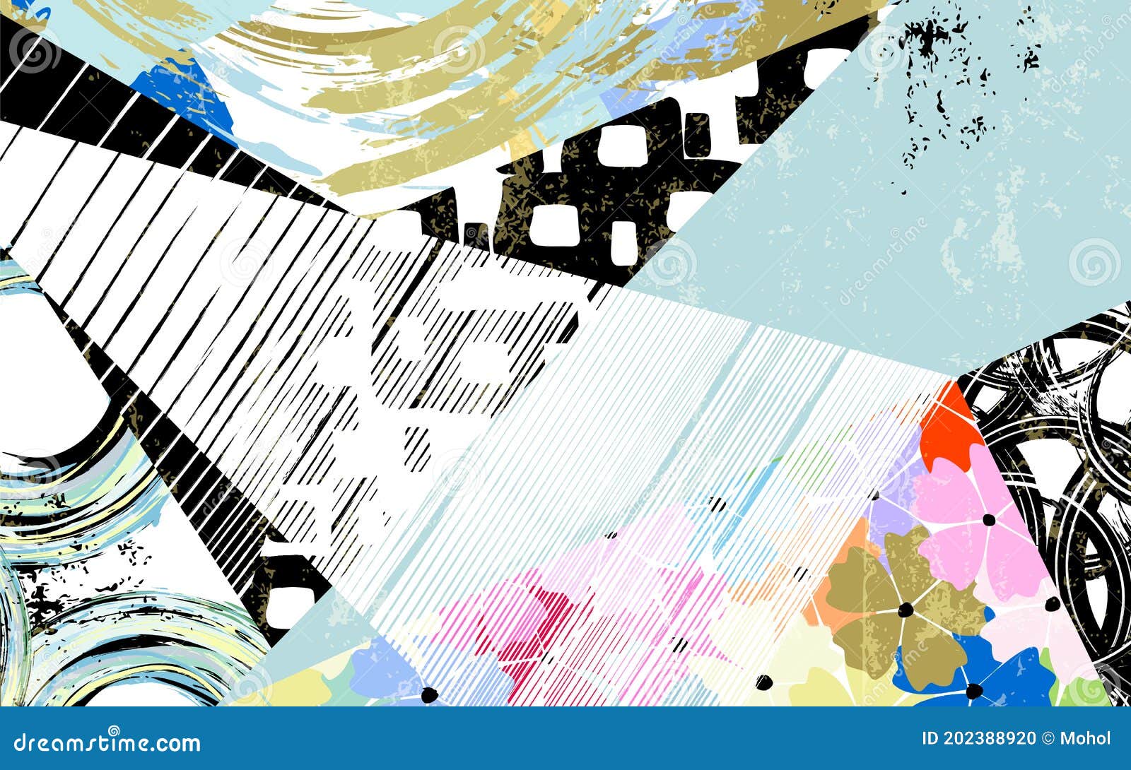 abstract geometric artwork,  inspired by abstract art of the 1920 with circles, paint strokes and splashes