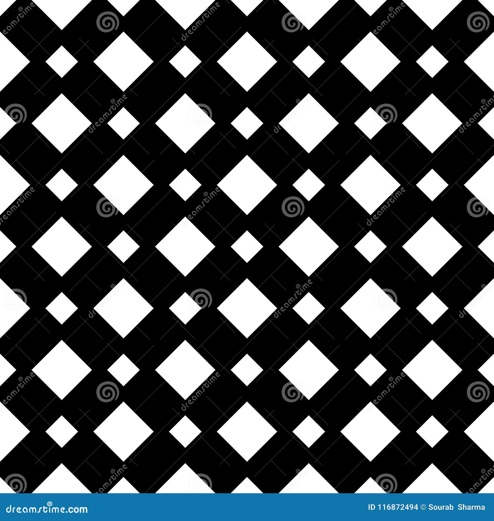 Vector Seamless Black and White Geometric Pattern Background. Stock