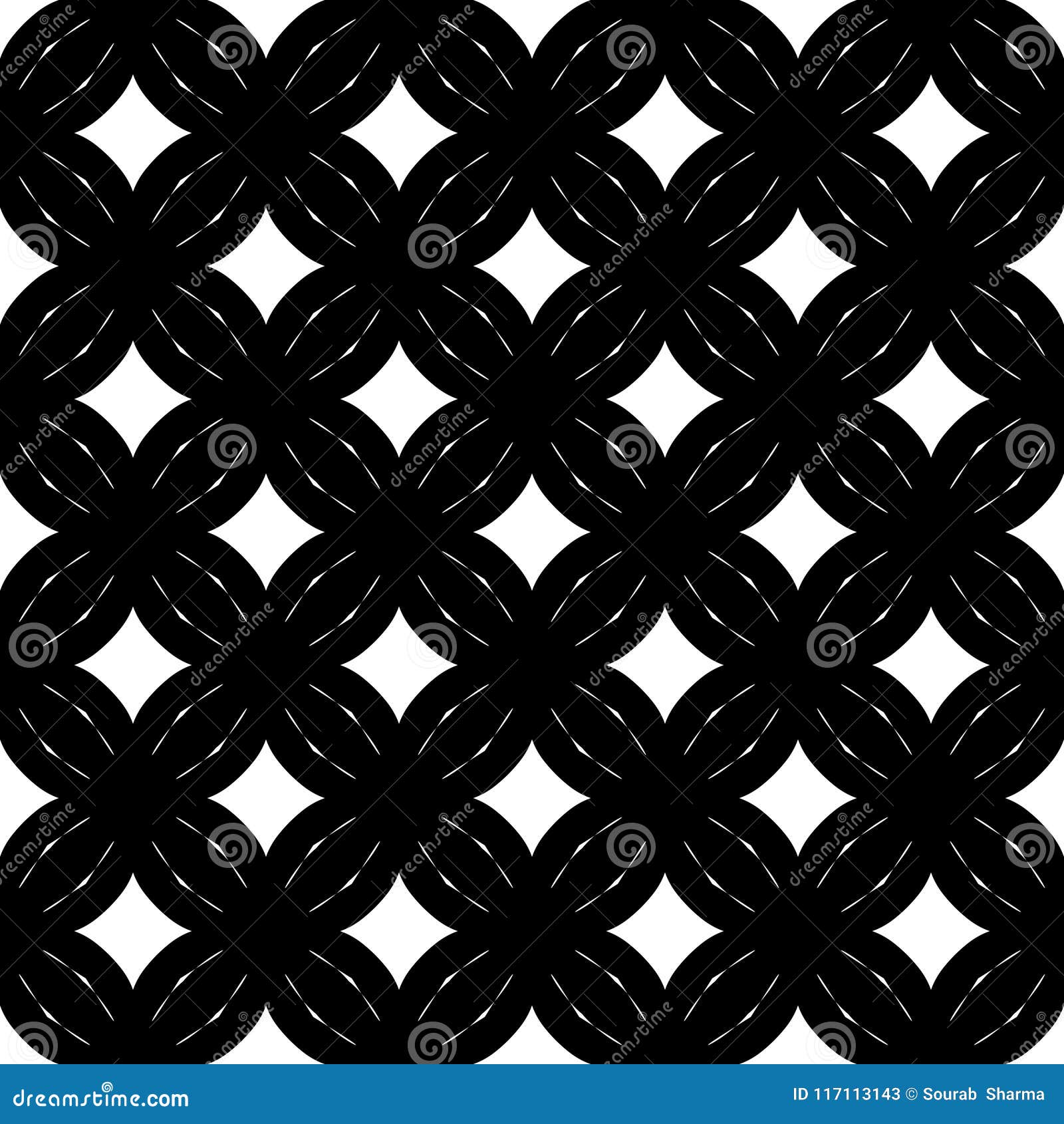 Vector Seamless Black and White Geometric Pattern Background. Stock