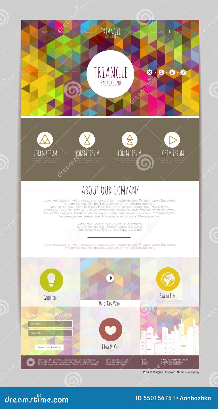 Abstract Geometric Triangle  Site Design. Corporate I Stock Vector