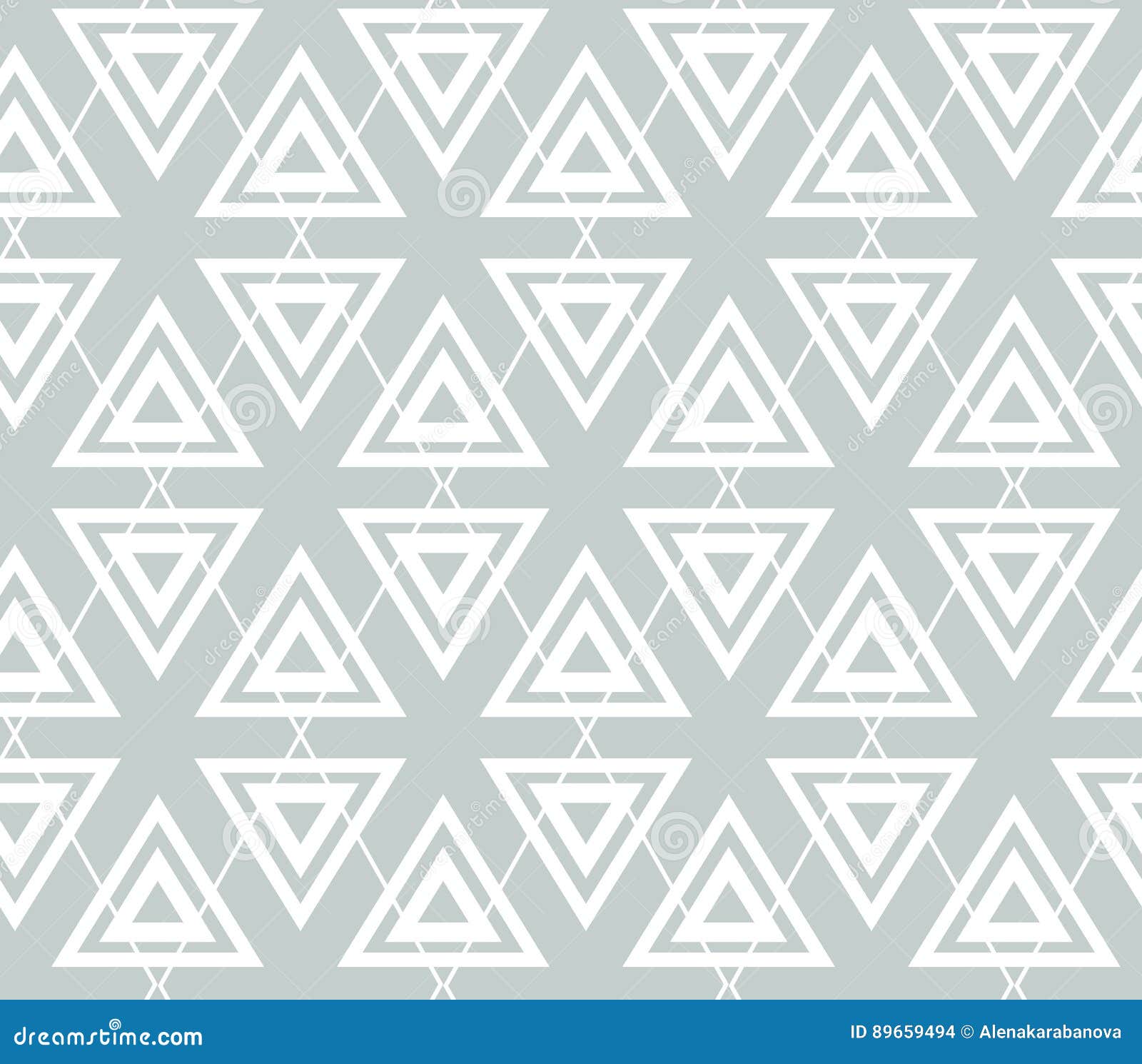 Abstract Geometry Grey Vector Seamless Pattern. Triangles and Rhombus