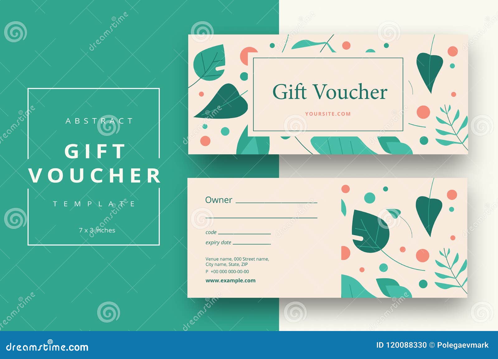 abstract gift voucher card template. modern discount coupon or c