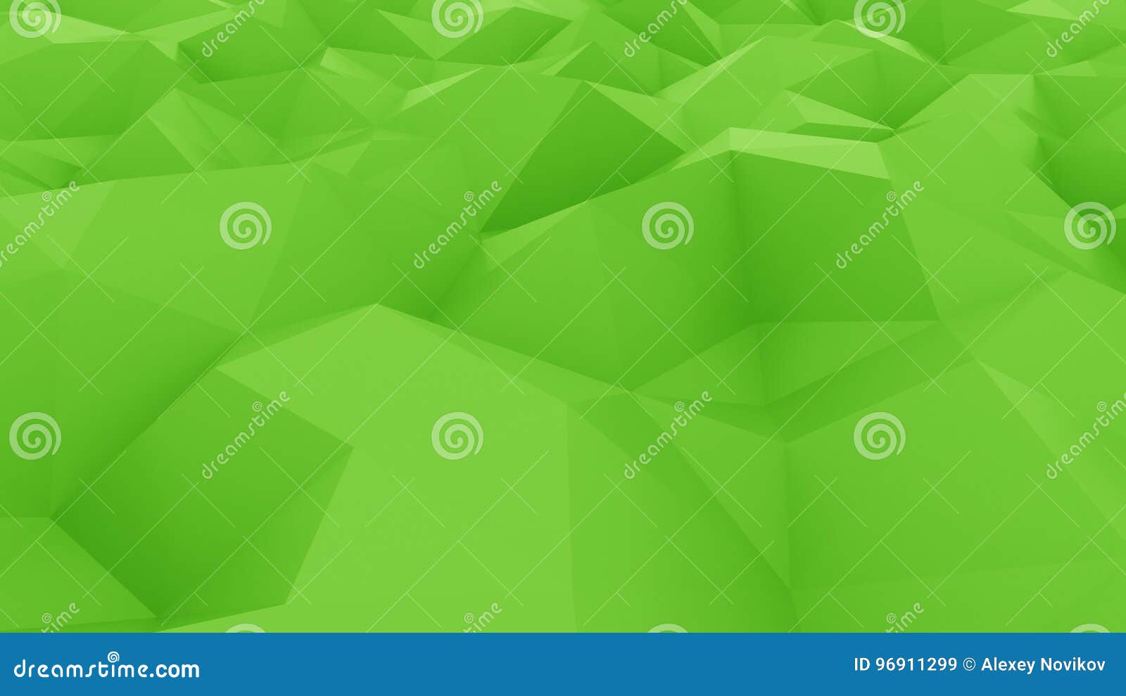 abstract glossy polygonal green surface. 3d rendering background