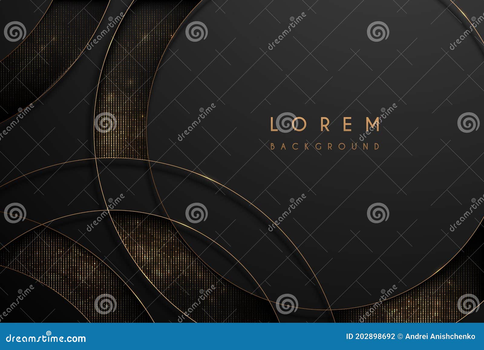 Abstract Gold and Black Circle Background Stock Vector Illustration