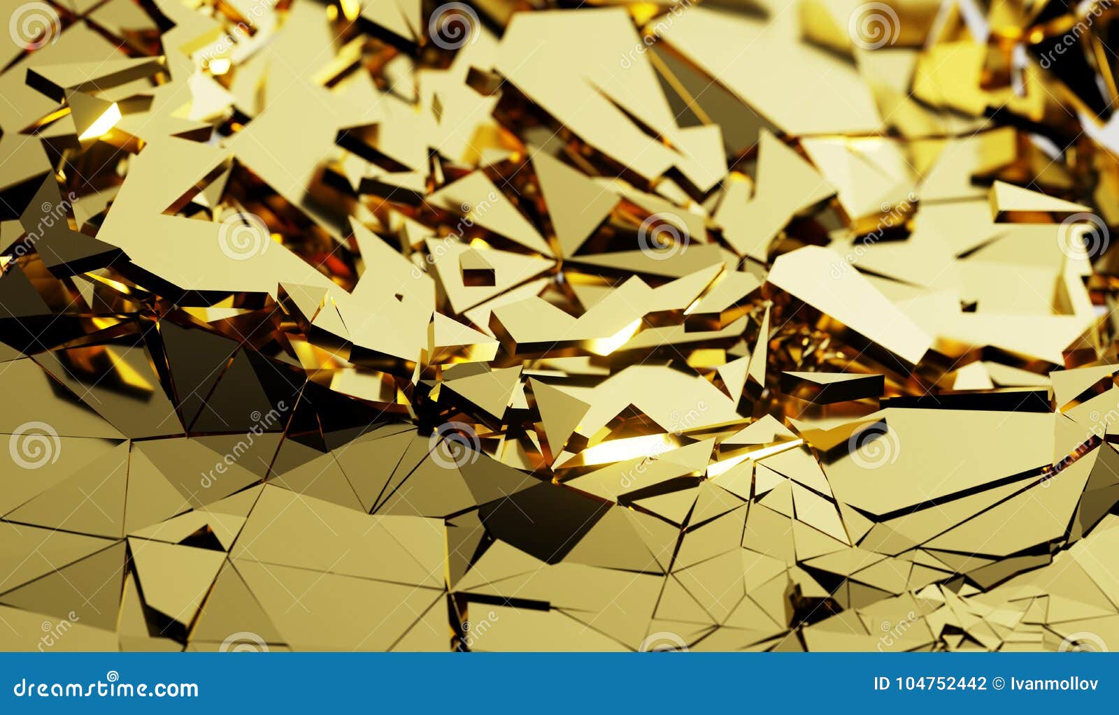 abstract gold shattered surface background