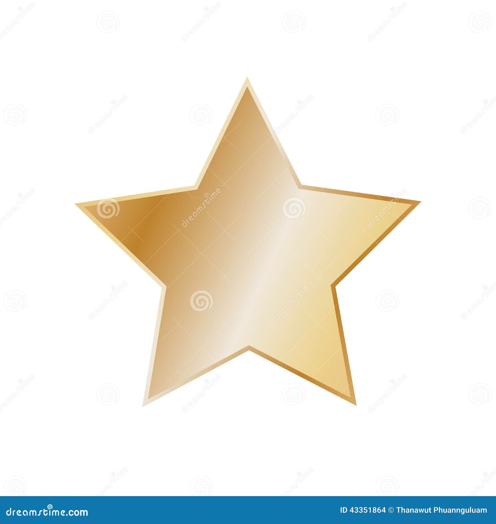Abstract Gold Star on White Background Stock Illustration
