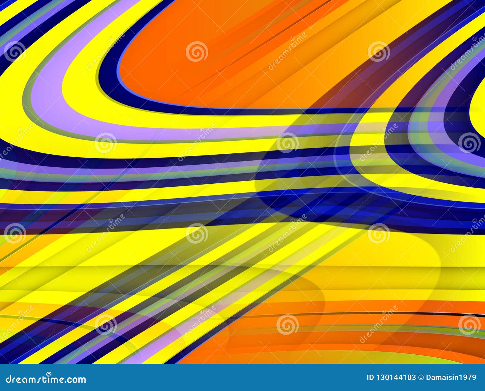 gold yellow orange blue fluid lines background, abstract colorful geometries