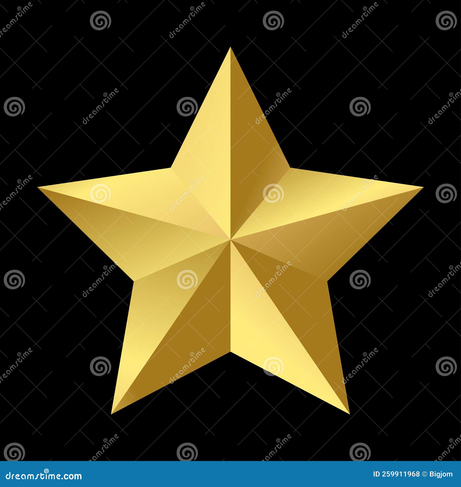 Abstract Golden Star on Black. Vector Illustration Stock Illustration