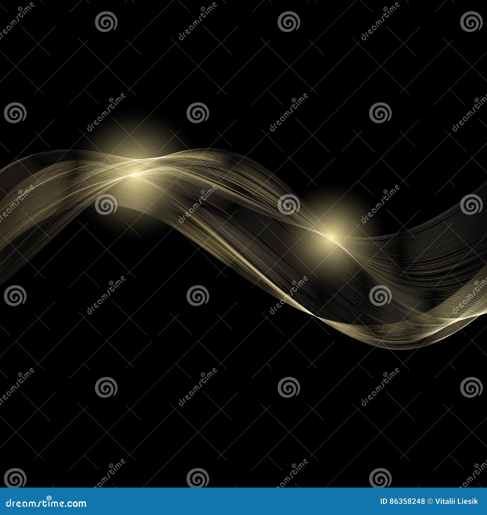 Abstract Golden waves stock illustration. Illustration of golden - 86358248