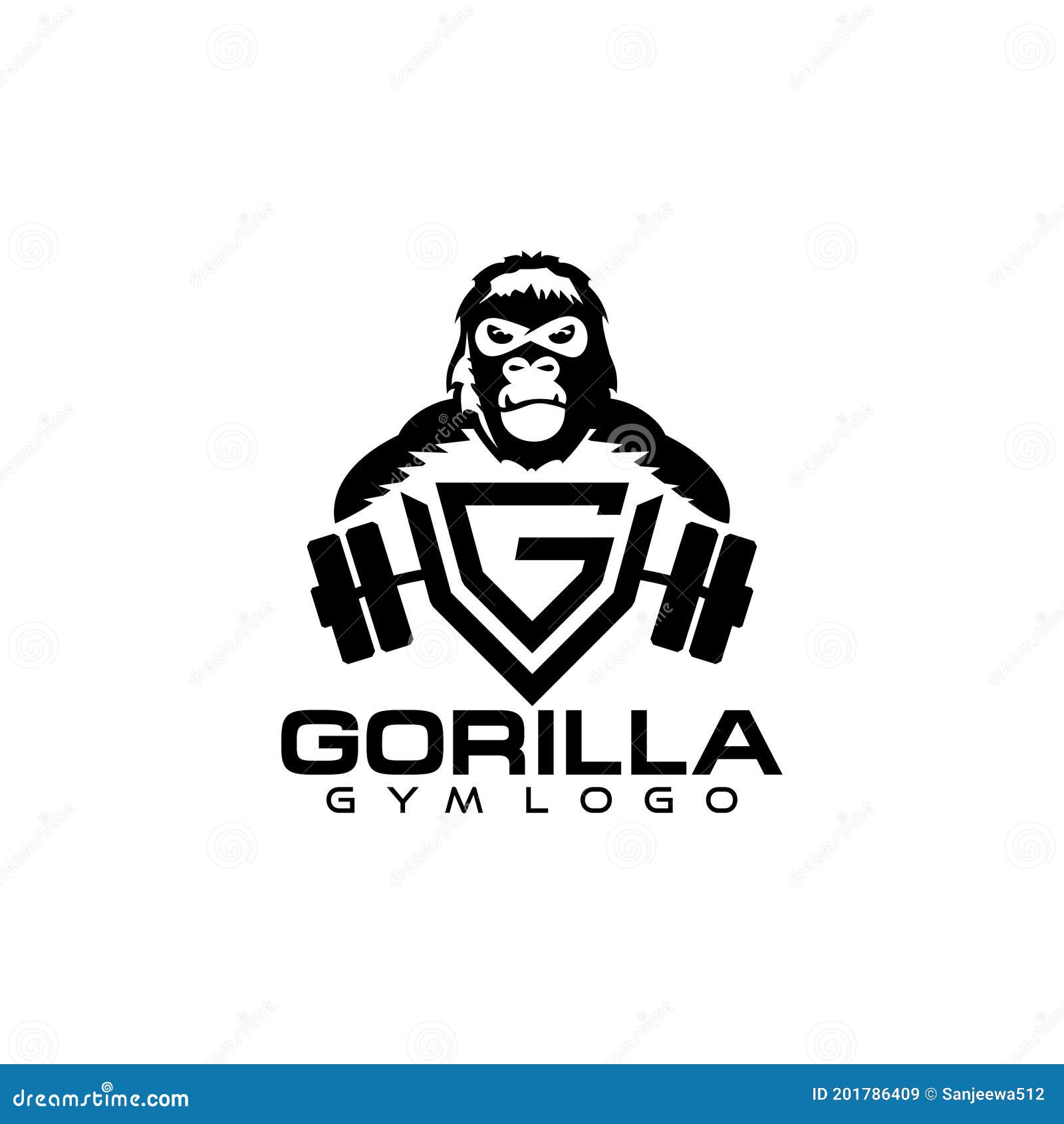Gorilla gym symbol logo fitness Royalty Free Vector Image