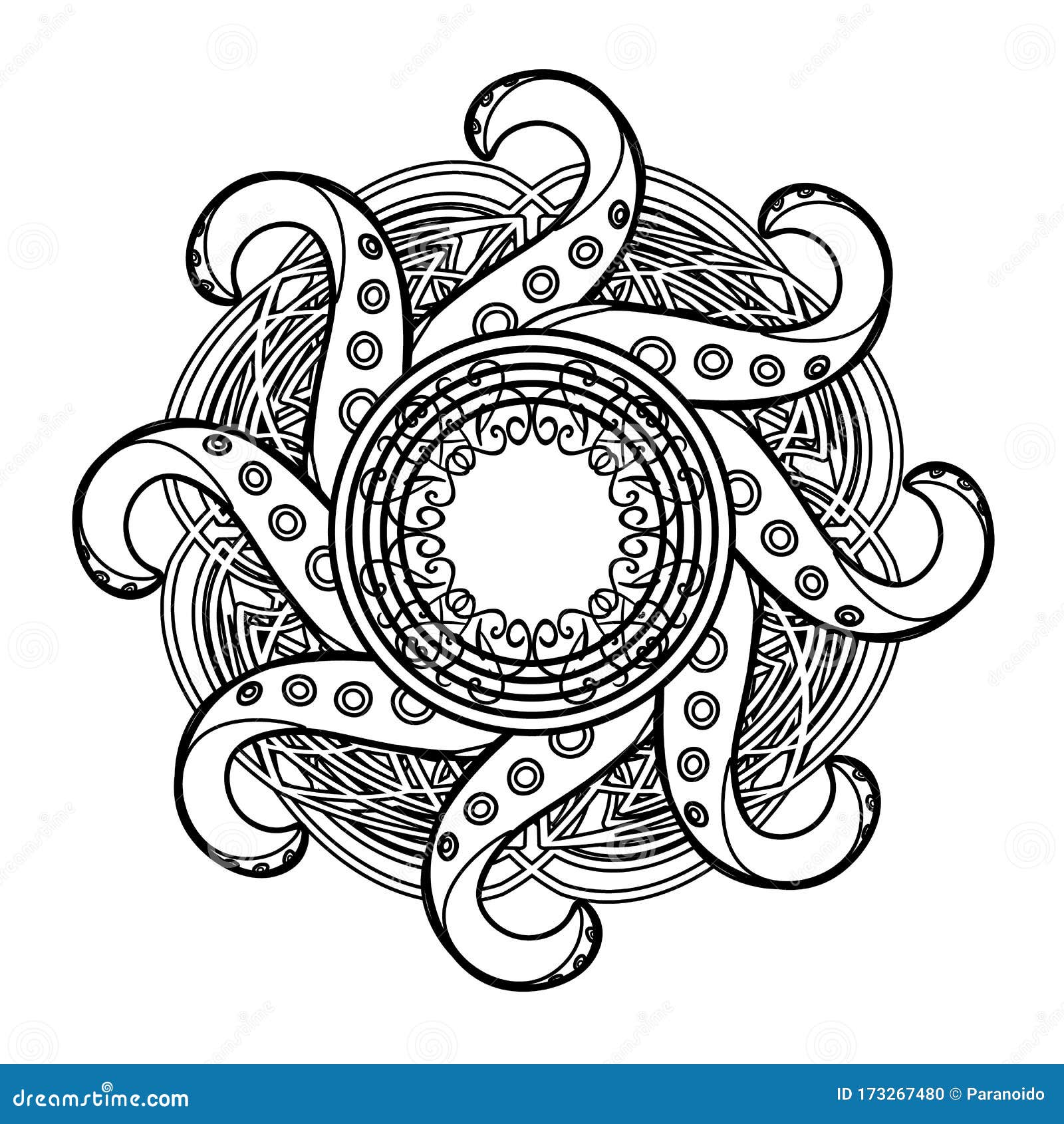 Download Abstract Gothic Mandala With Celtic Tracery And Octopus ...
