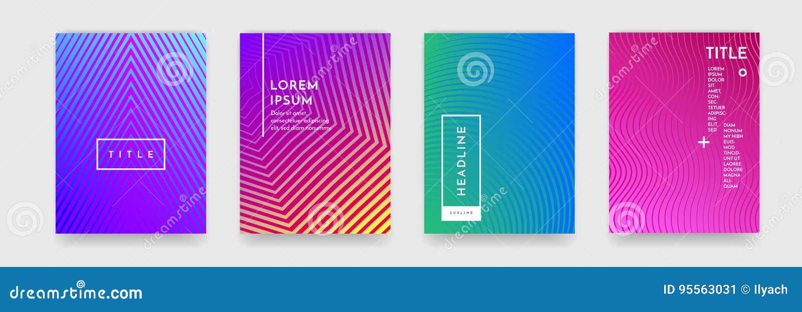 abstract gradient color pattern texture for book cover template  set