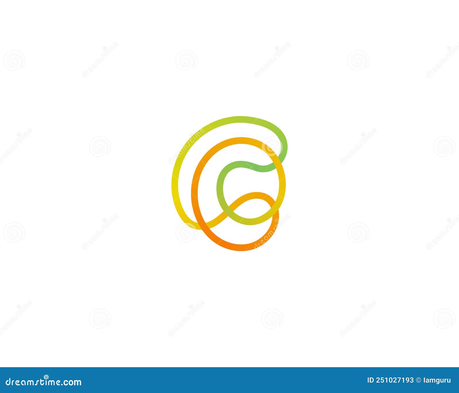 abstract gradient letter c, waves logo  template. universal colorful  logotype from lines, rings, contours.