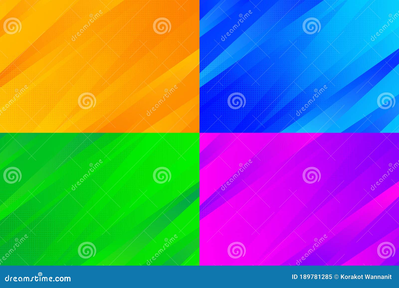 Abstract Gradient Orange, Blue, Green and Red Tech Design Pattern with