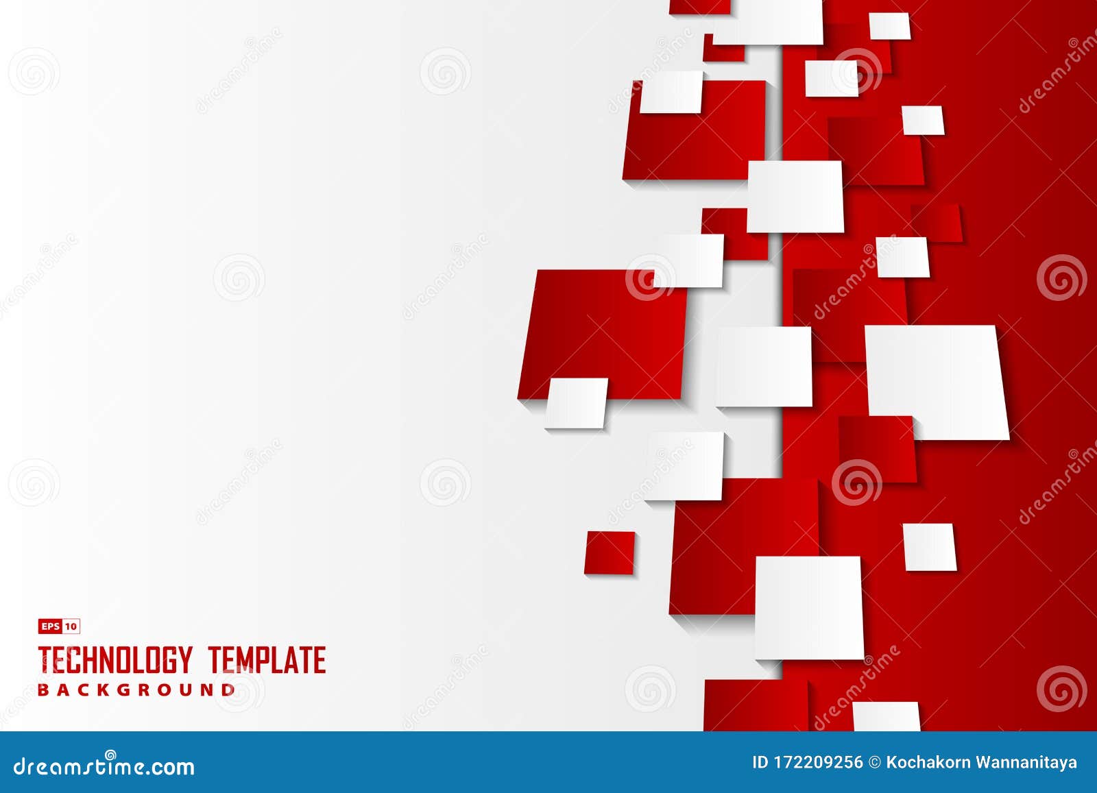 Abstract Gradient Red and White Square Patterns Template Technology  Background. Illustration Vector Eps10 Stock Vector - Illustration of  concept, geometry: 172209256